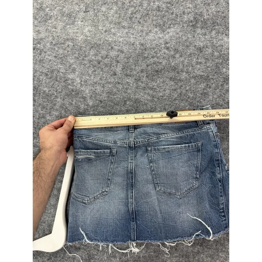 Aeropostale Denim Skirt Womens 8 Blue Micro Mini Ripped Casual Summer N90